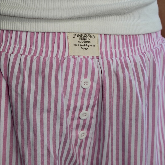 Pink Striped Wide Leg Pants - Picture 2 of 2